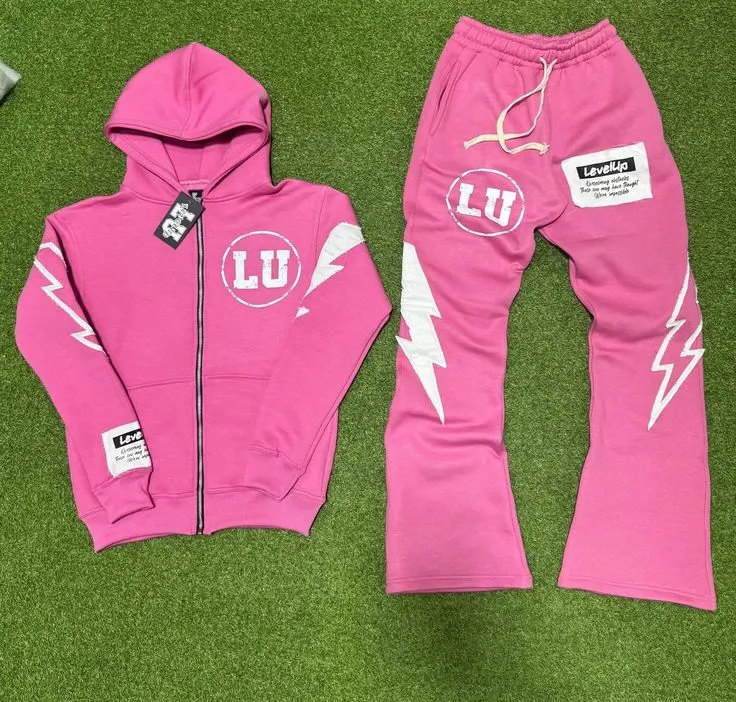 Mint Green Flame Tracksuit – Edgy Streetwear Set - Image 4