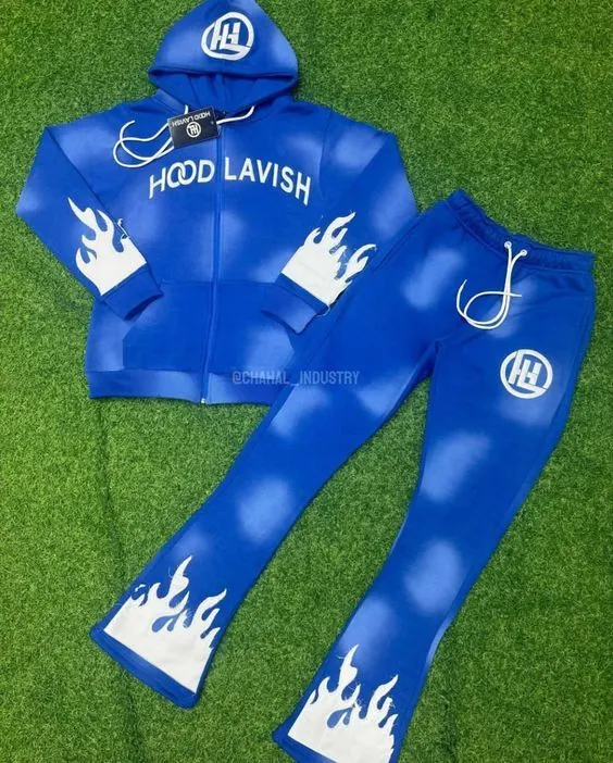 Mint Green Flame Tracksuit – Edgy Streetwear Set - Image 7